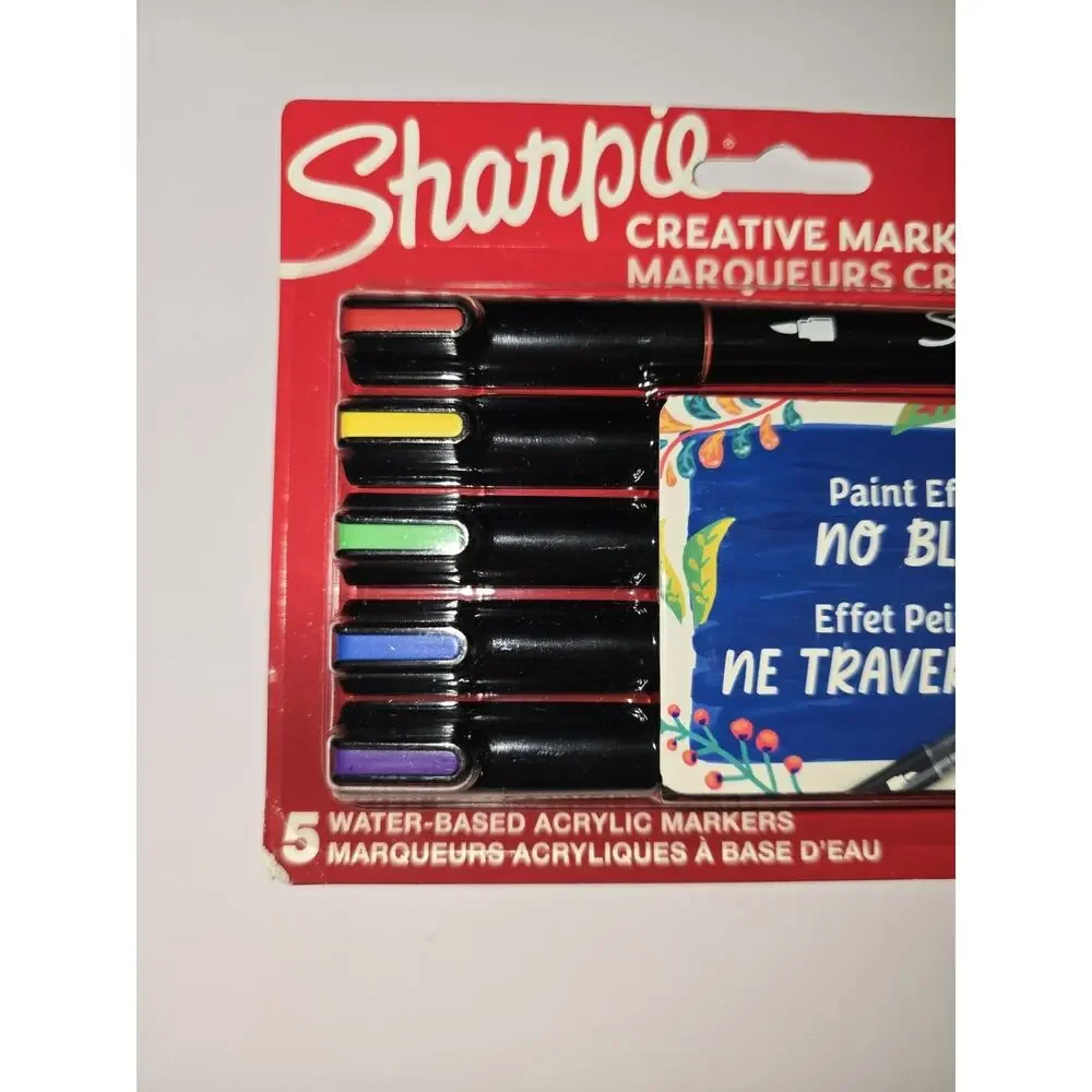 Sharpie Acrylic Creative Markers Brush Tip Assorted Colors Pack Of 5 BB